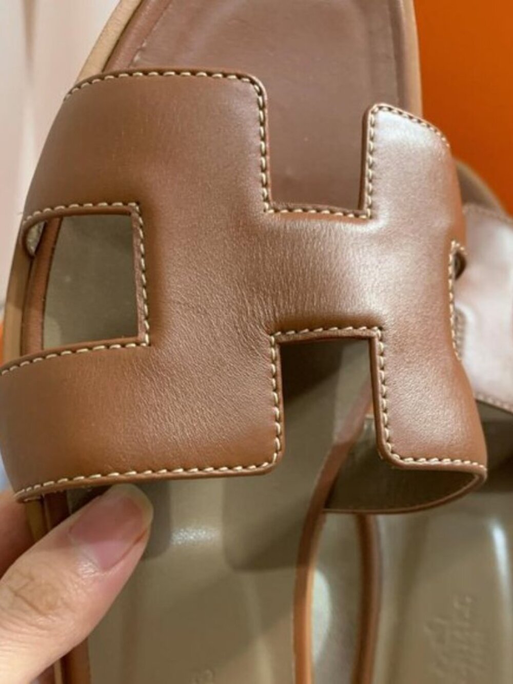 Gold Hermes Oran Sandals - Picture 3 of 4